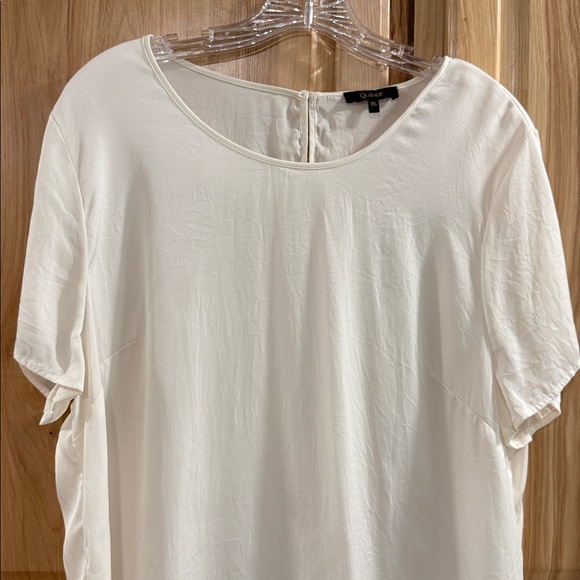 Quince Cream Silk Blend Timeless Closet Staple Minis Neutral Blouse for Women - Picture 3 of 10
